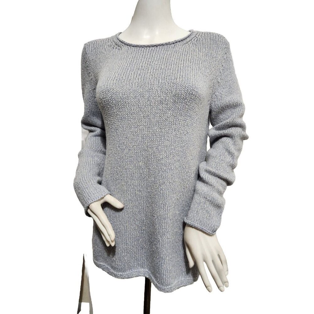 Eileen Fisher Ballet Neck Pullover Sweater Womens Size XXS Blue-gray (CJ6)